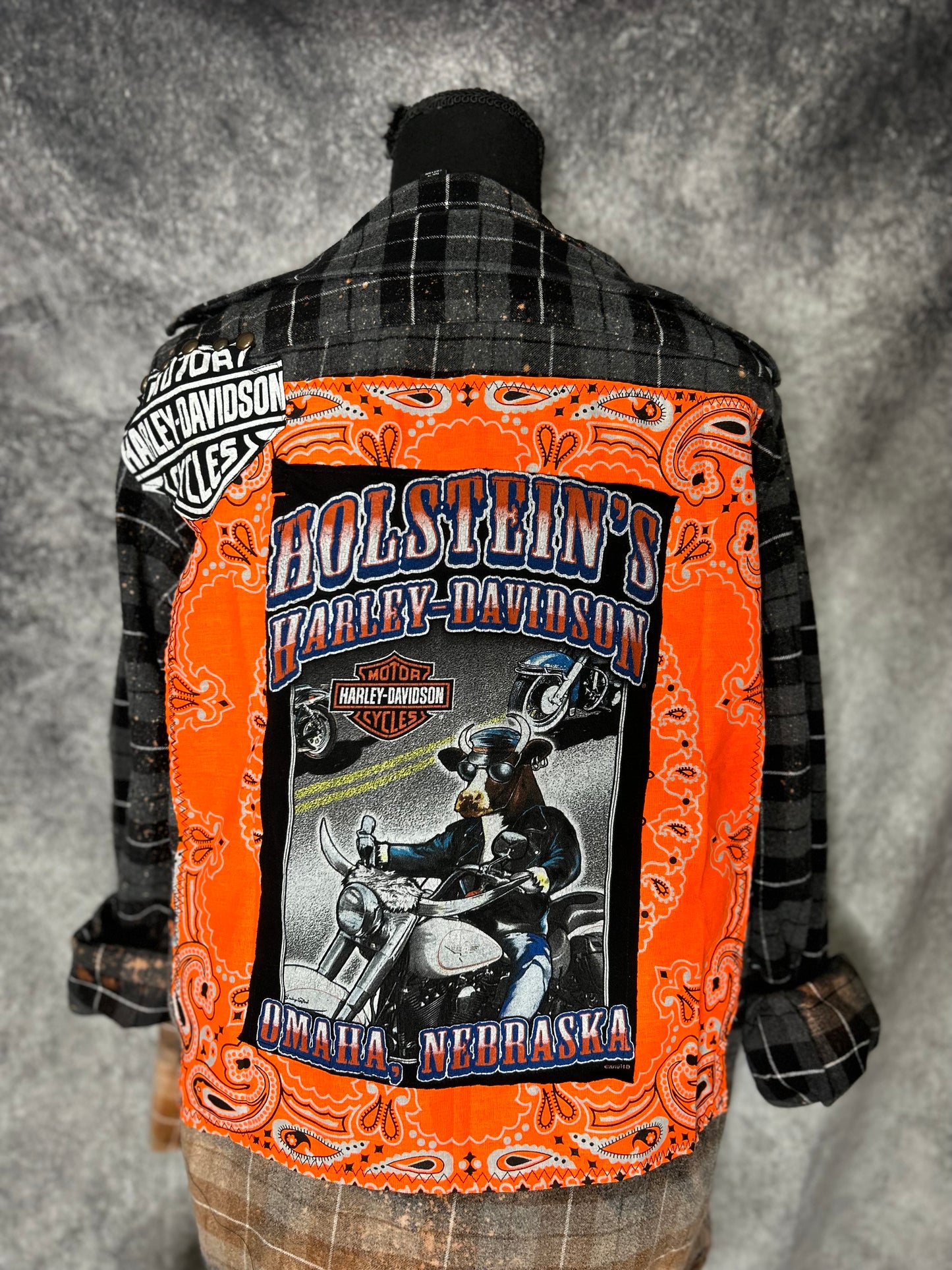 Upcycled Harley Flannel-size S/M