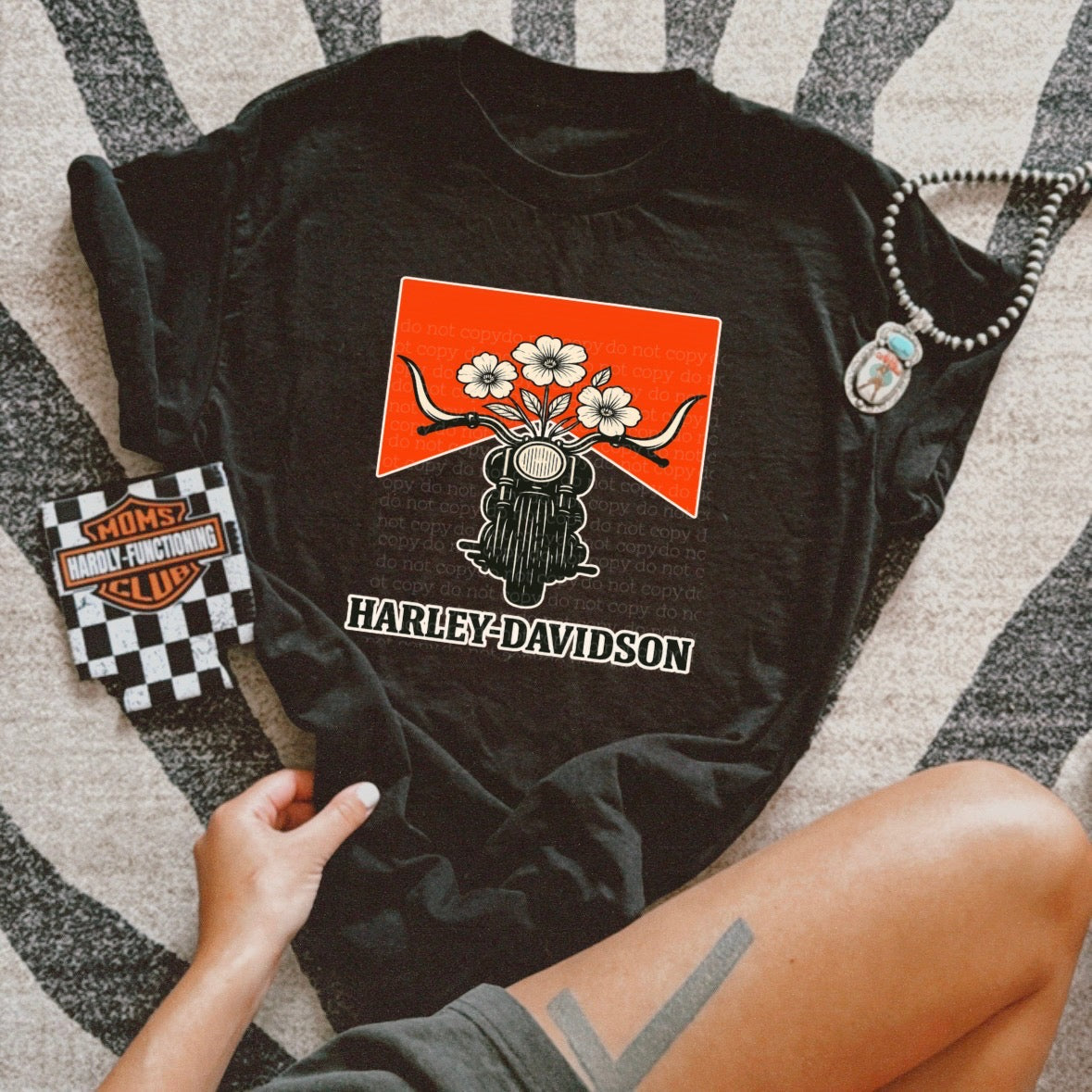 Floral Harley tee