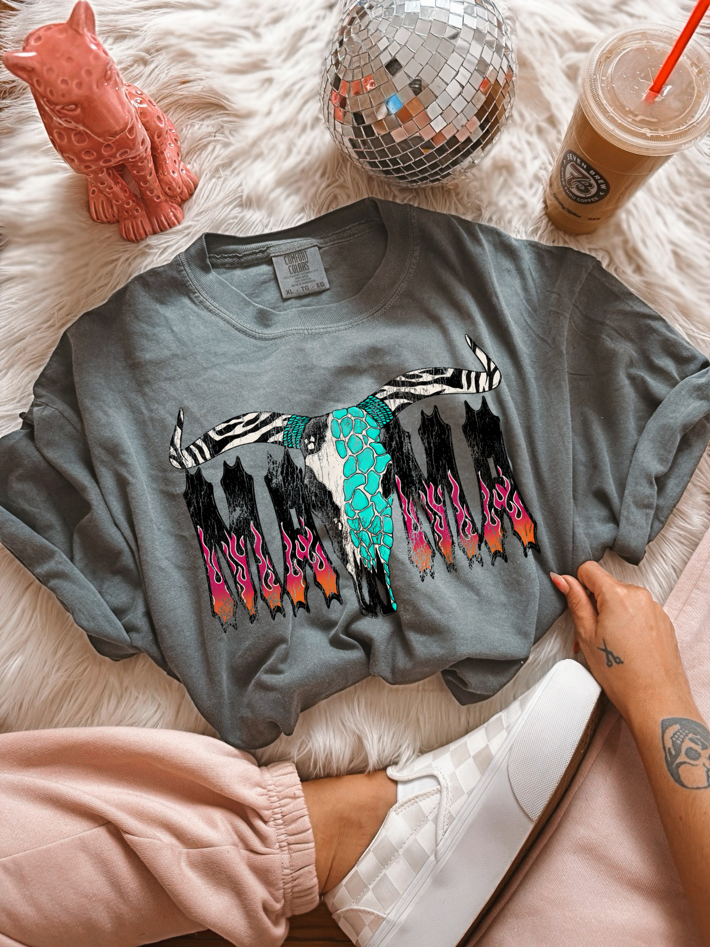 Flaming Mama Bullskulk Tee