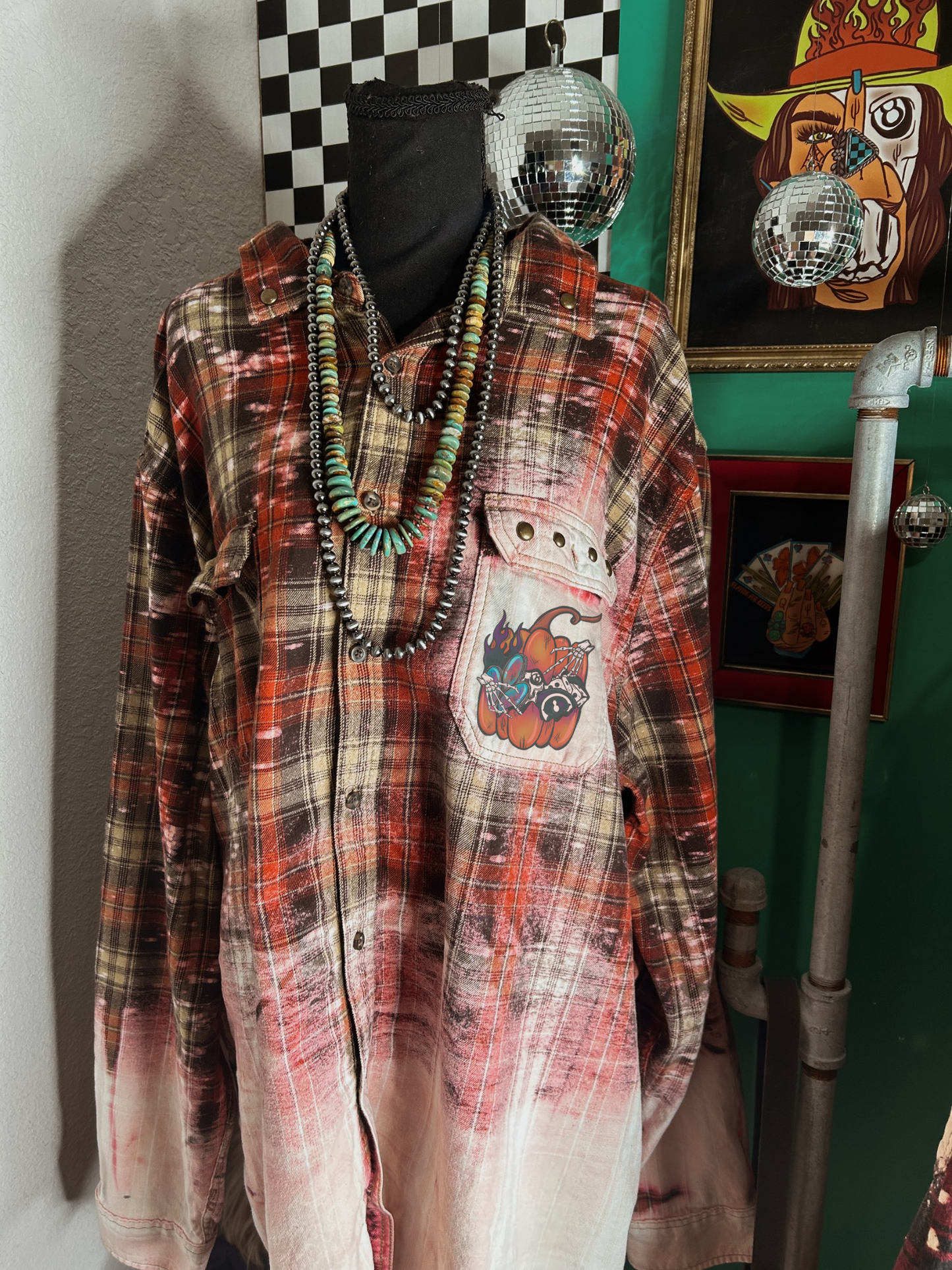 Grunge Pumpkin Flannel