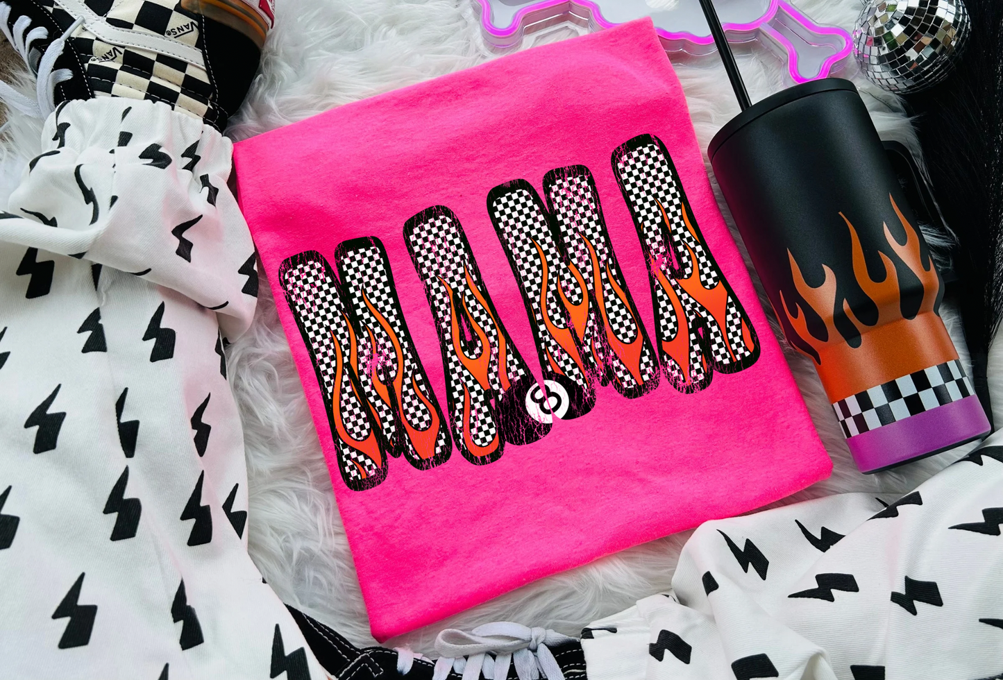 Checkered Mama Tee
