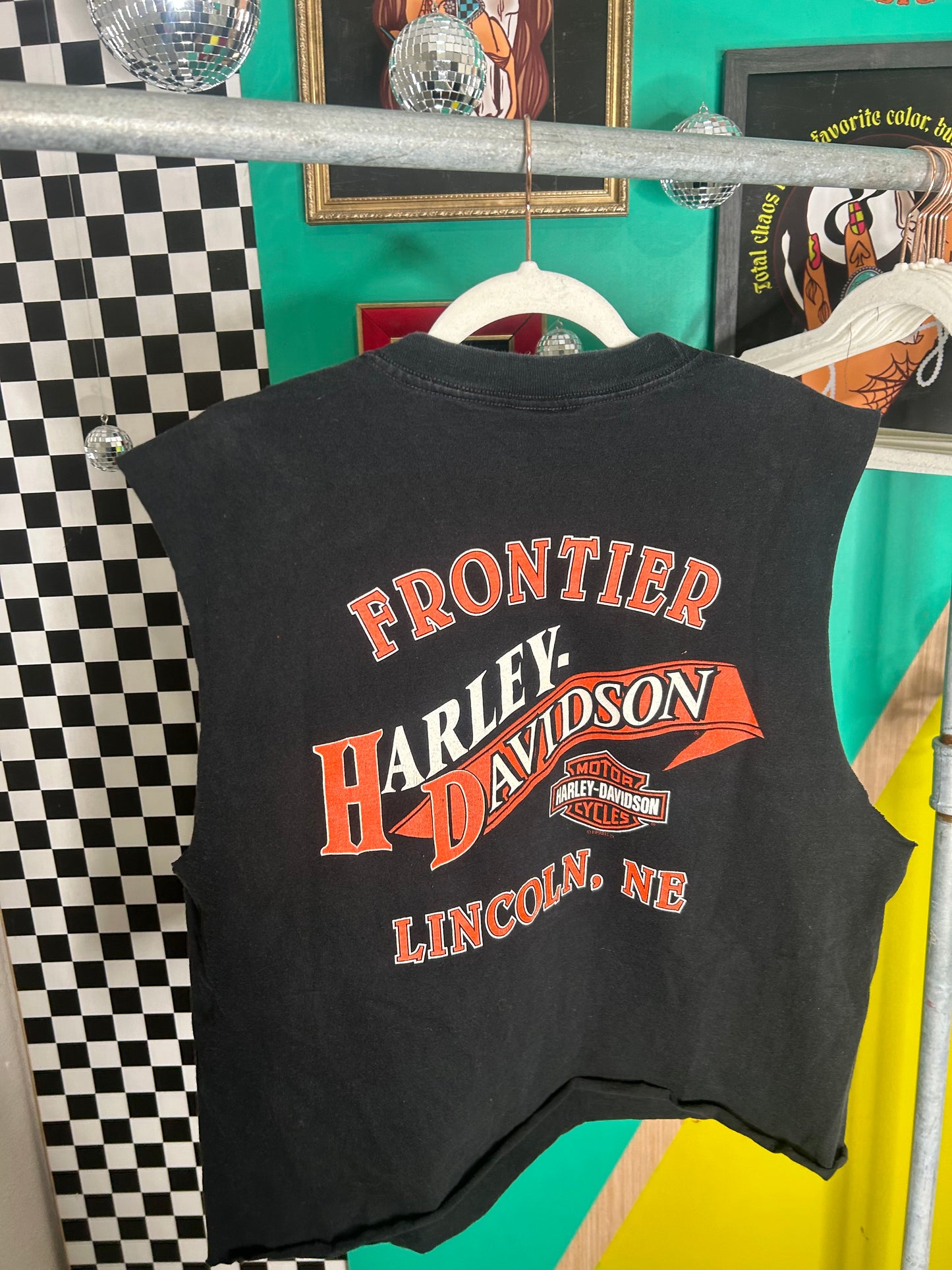 Vintage 1997 Harley cropped eagle tank-size XL