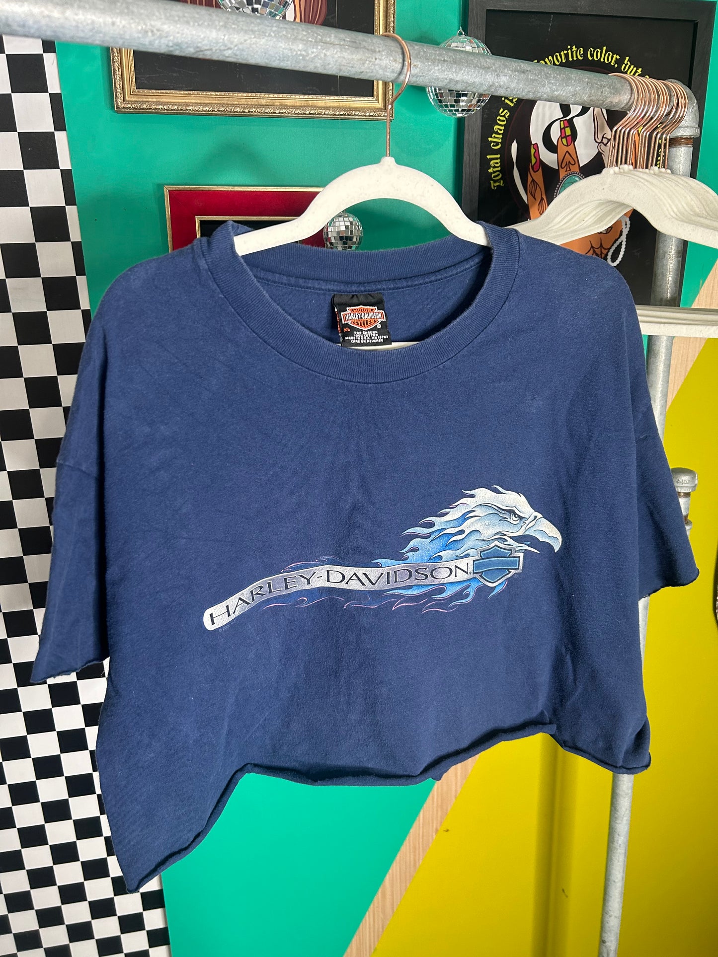 Vintage 1998 Harley Alaska cropped tee-XL