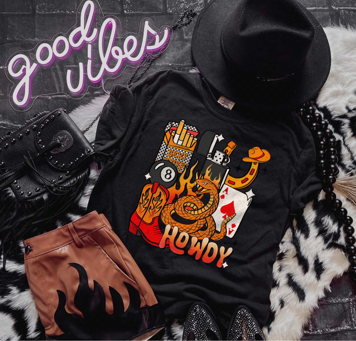 Howdy Collage Tee