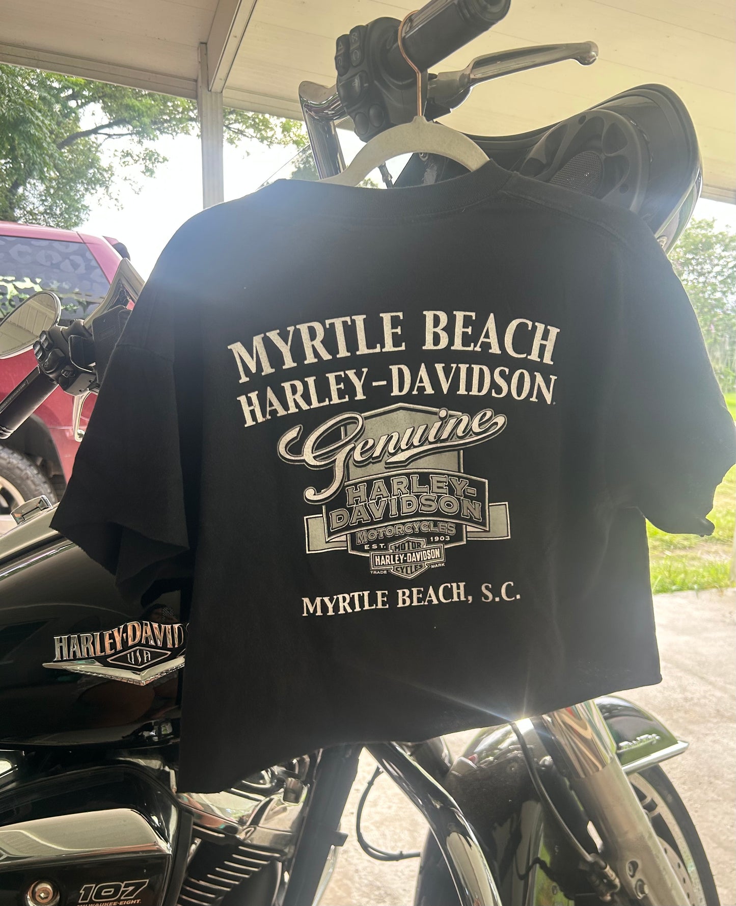 2016 Pinup Harley Myrtle Beach Cropped tee-size Large