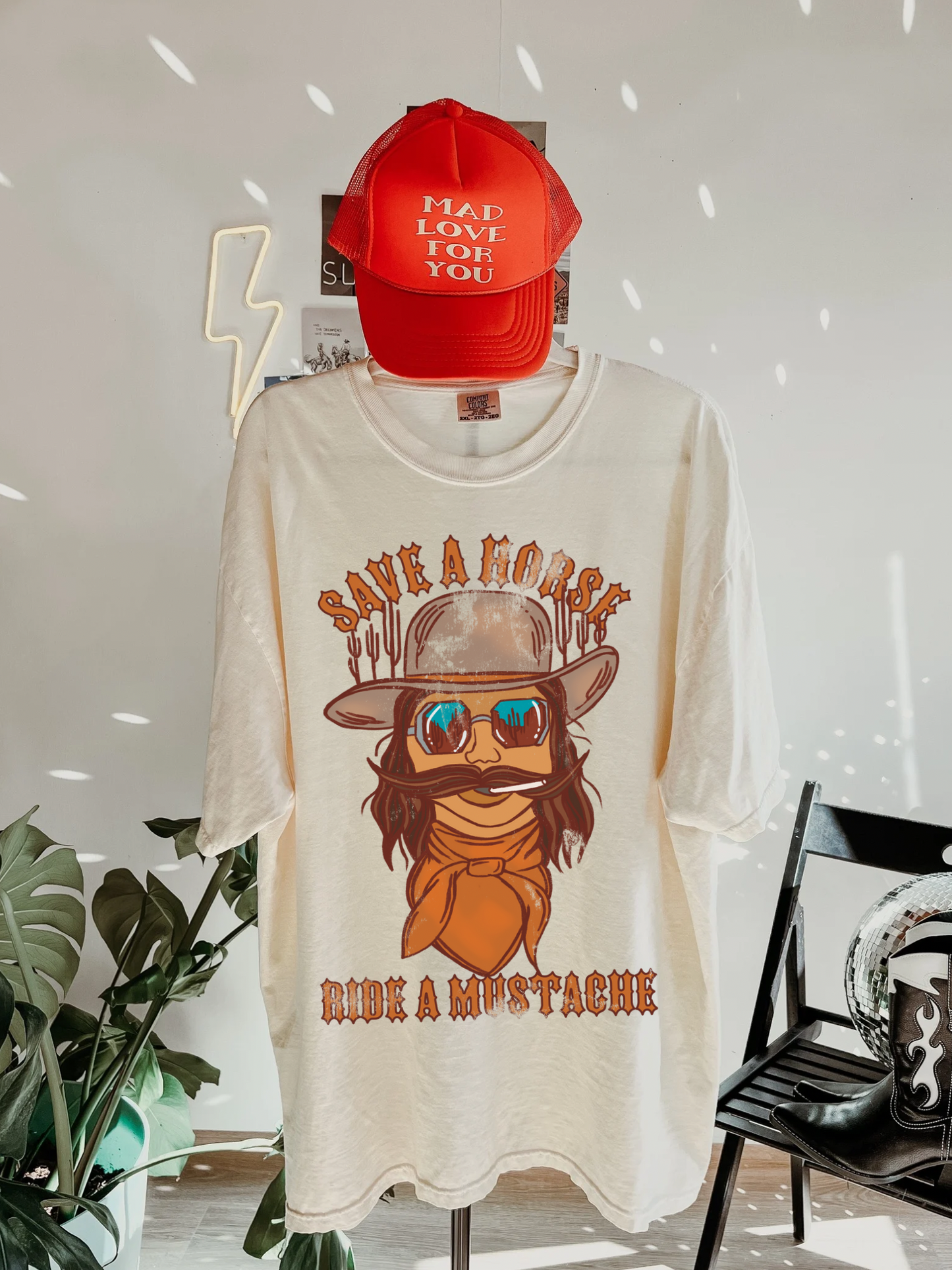 Save a Horse Ride a mustache Tee