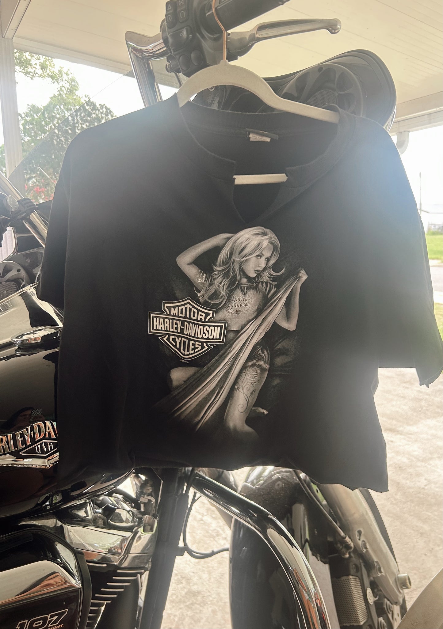 2016 Pinup Harley Myrtle Beach Cropped tee-size Large
