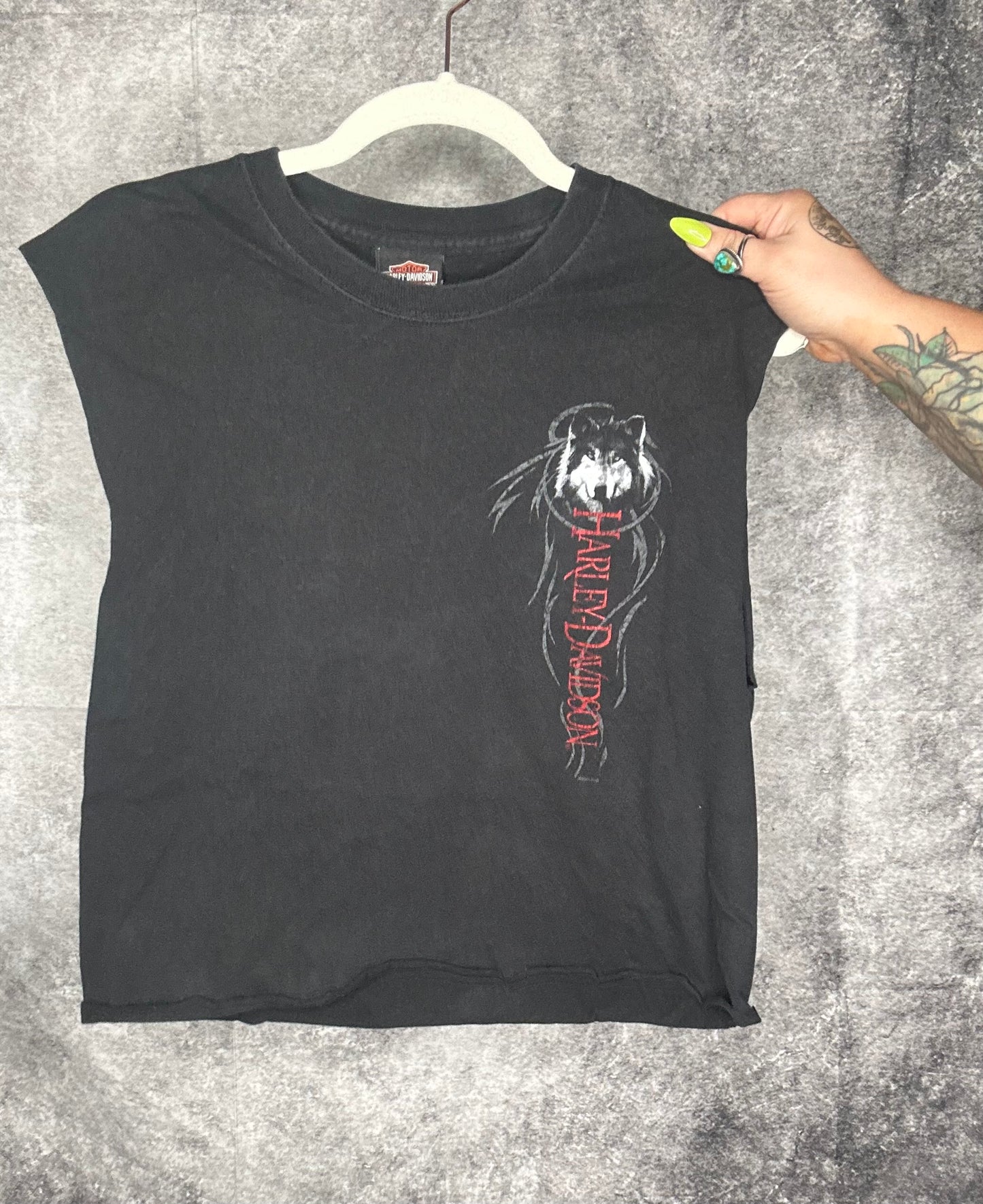 Vintage 2004 Harley Cropped Muscle tank-size medium