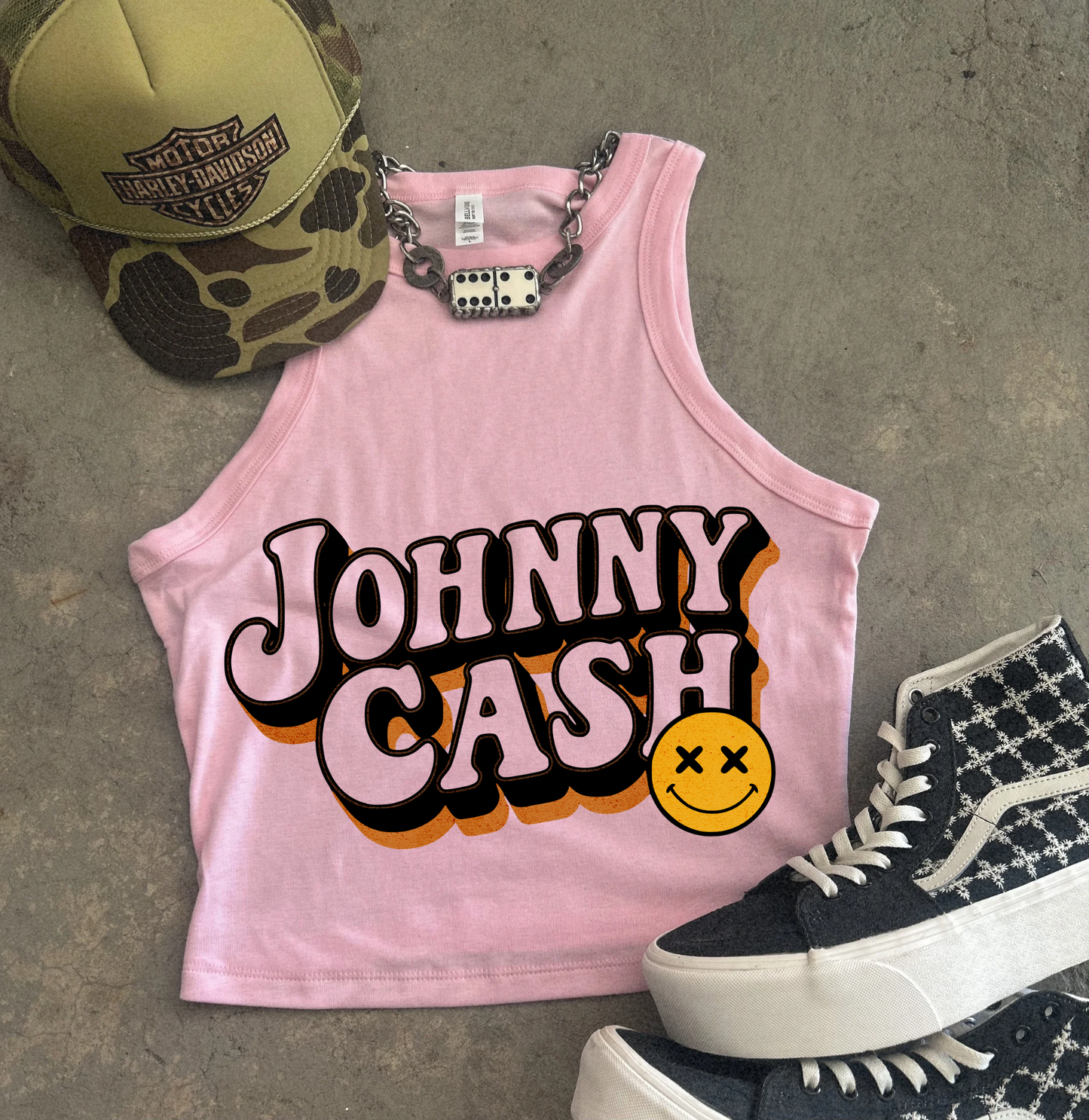 Johnny Cash Ribbed Racer Tank