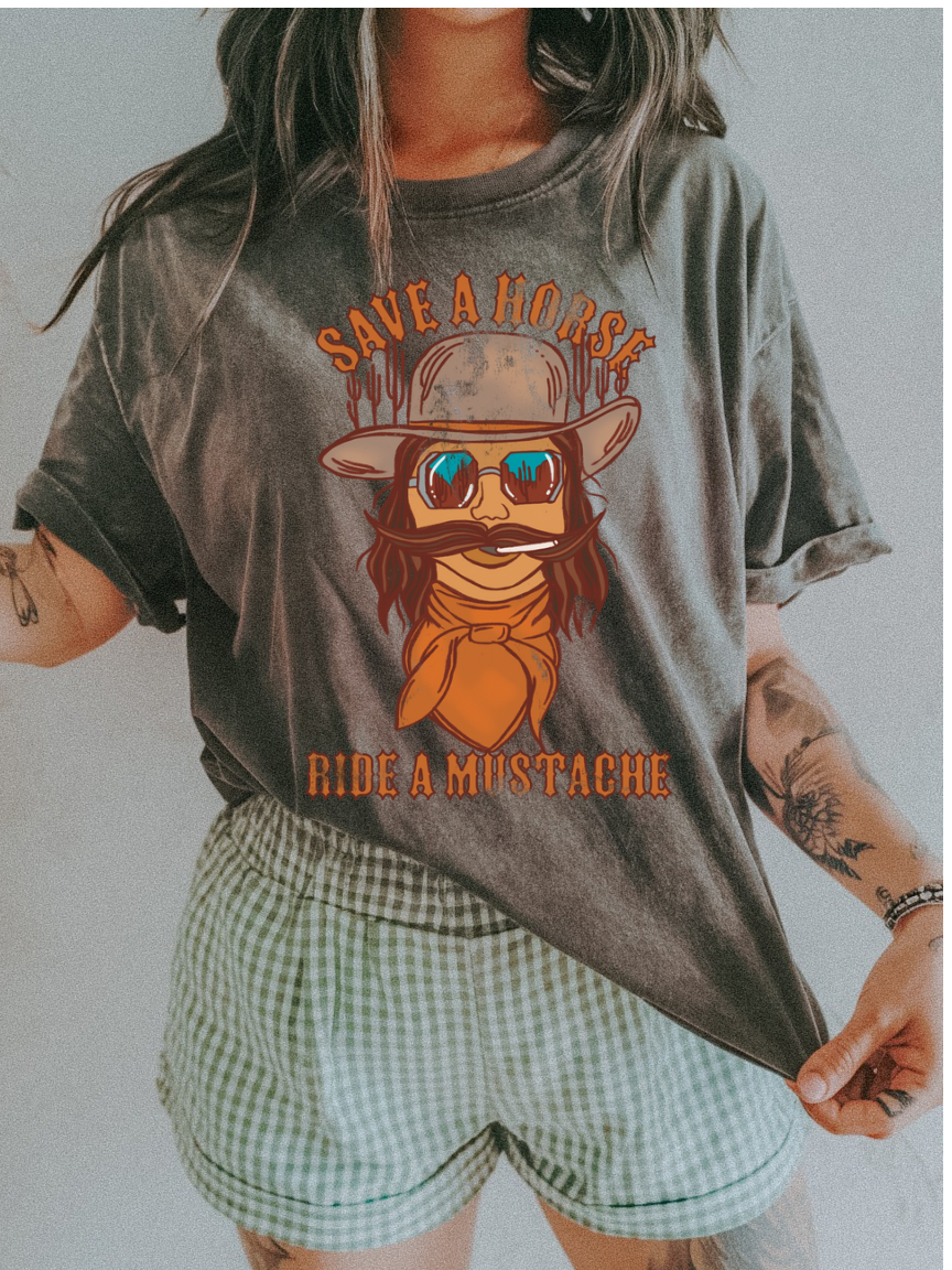 Save a Horse Ride a mustache Tee