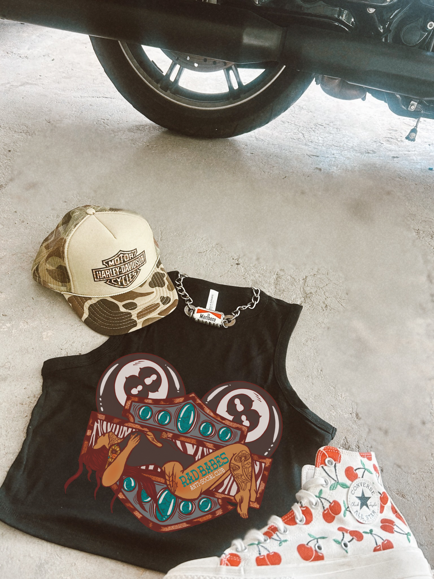 Rad Babes Anti Social Club Ribbed Racer Tank
