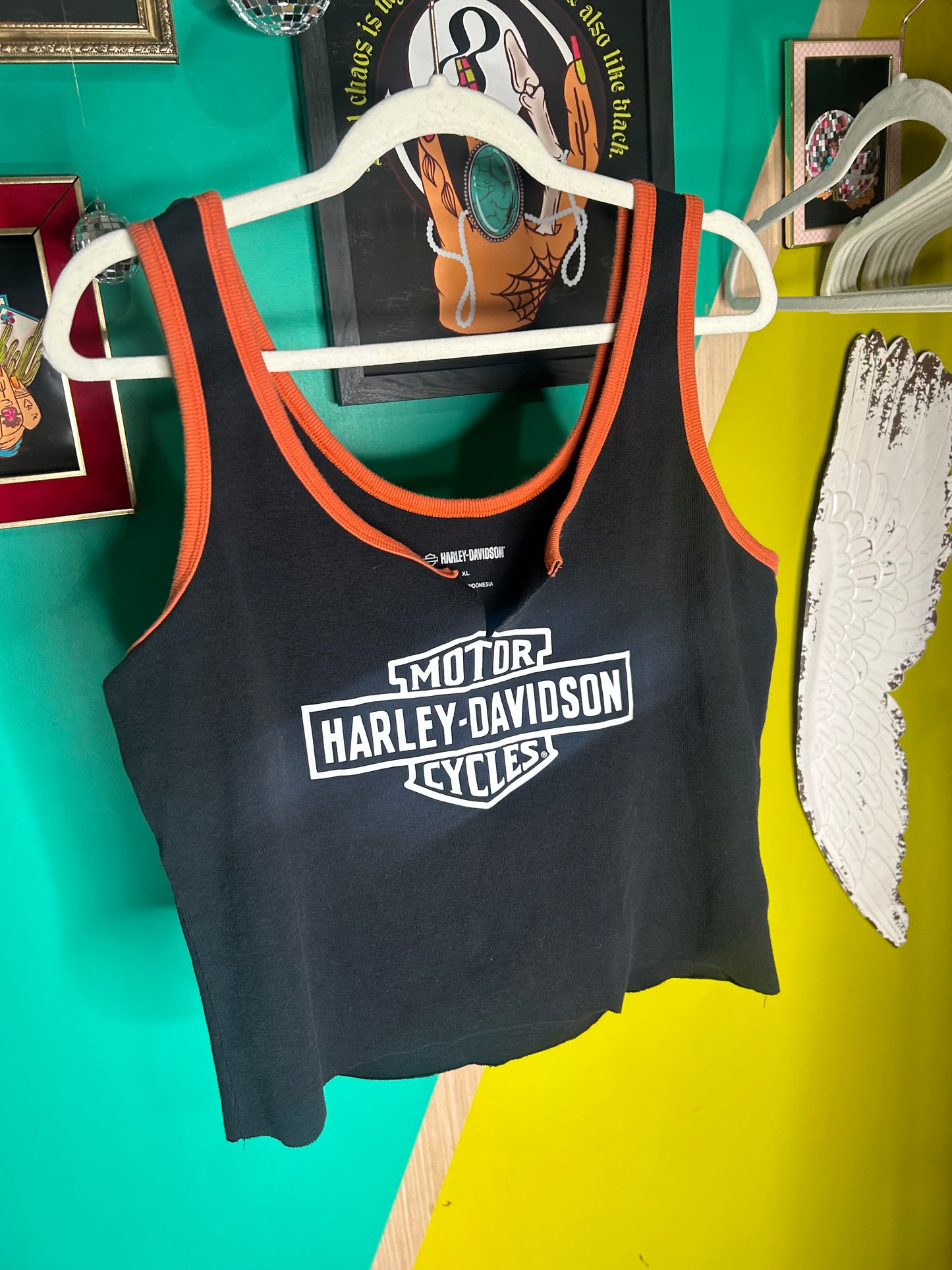 Vintage Cropped Harley Tank-size XL