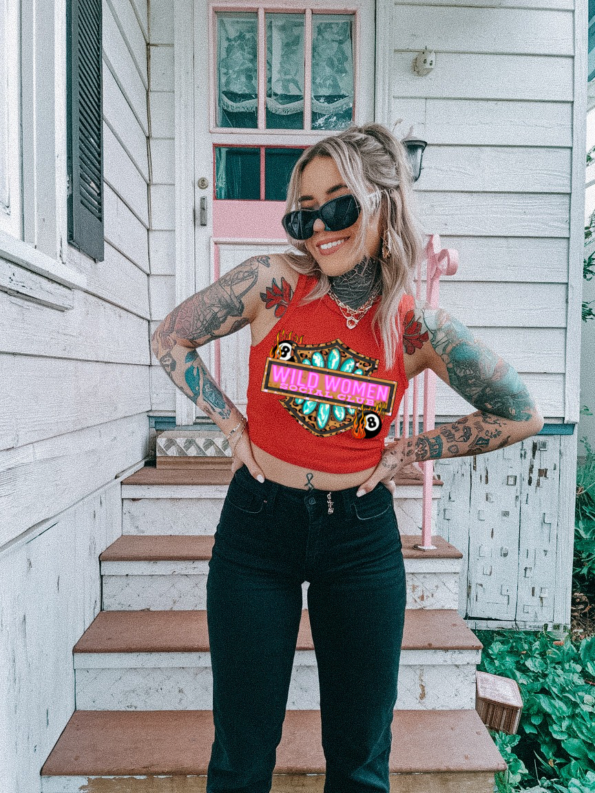 Wild Woman Ribbed Racer Tank