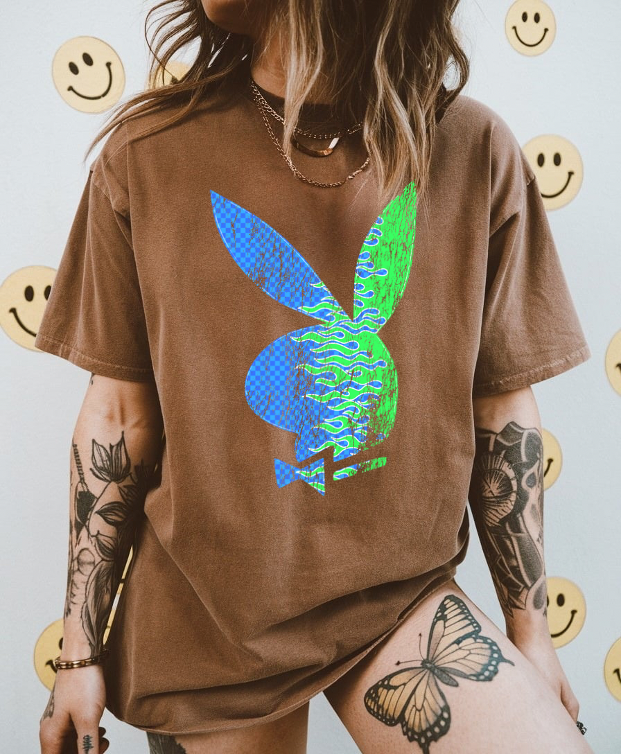 Neon green/ blue PB Tee