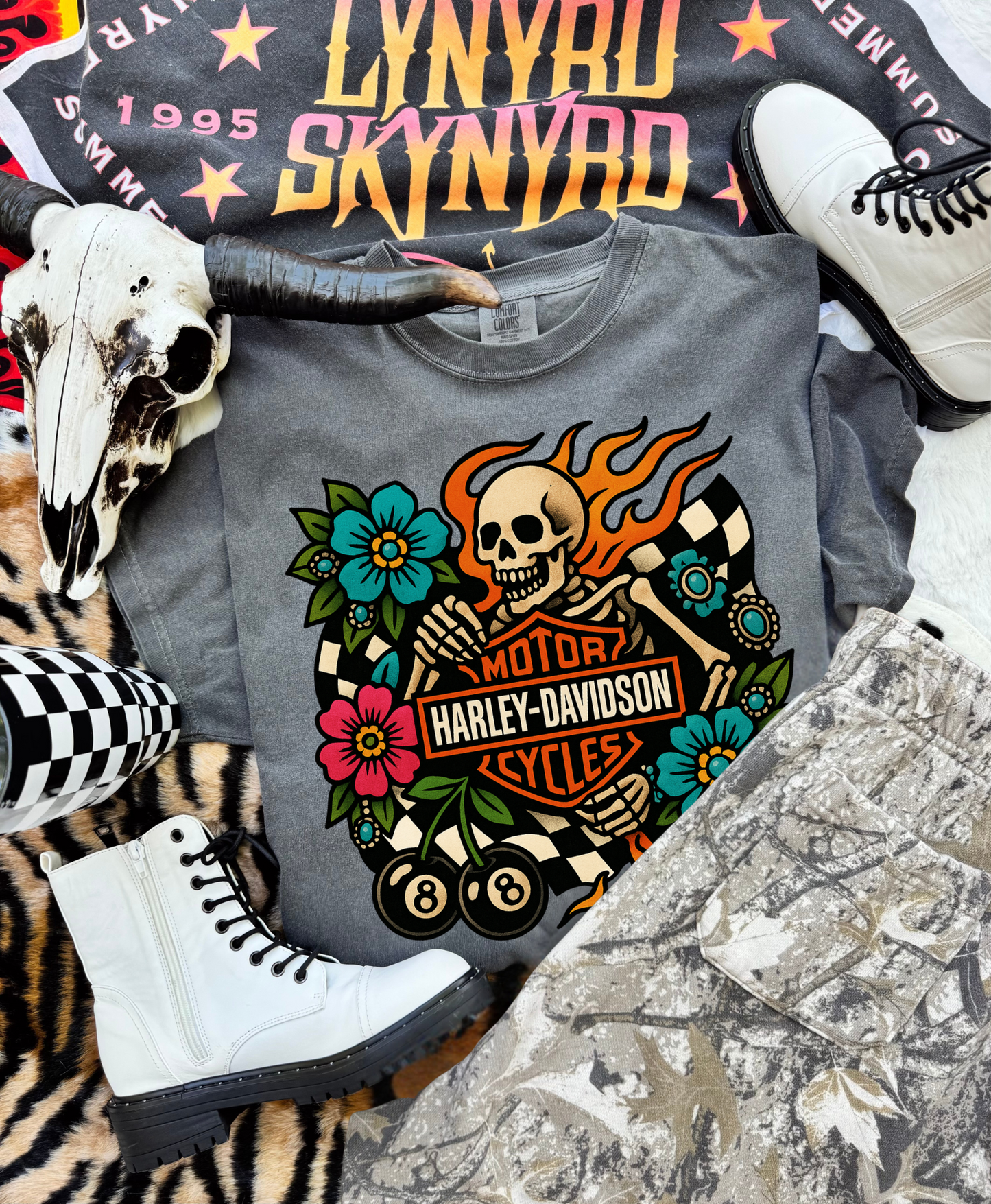 Floral skull HD Tee