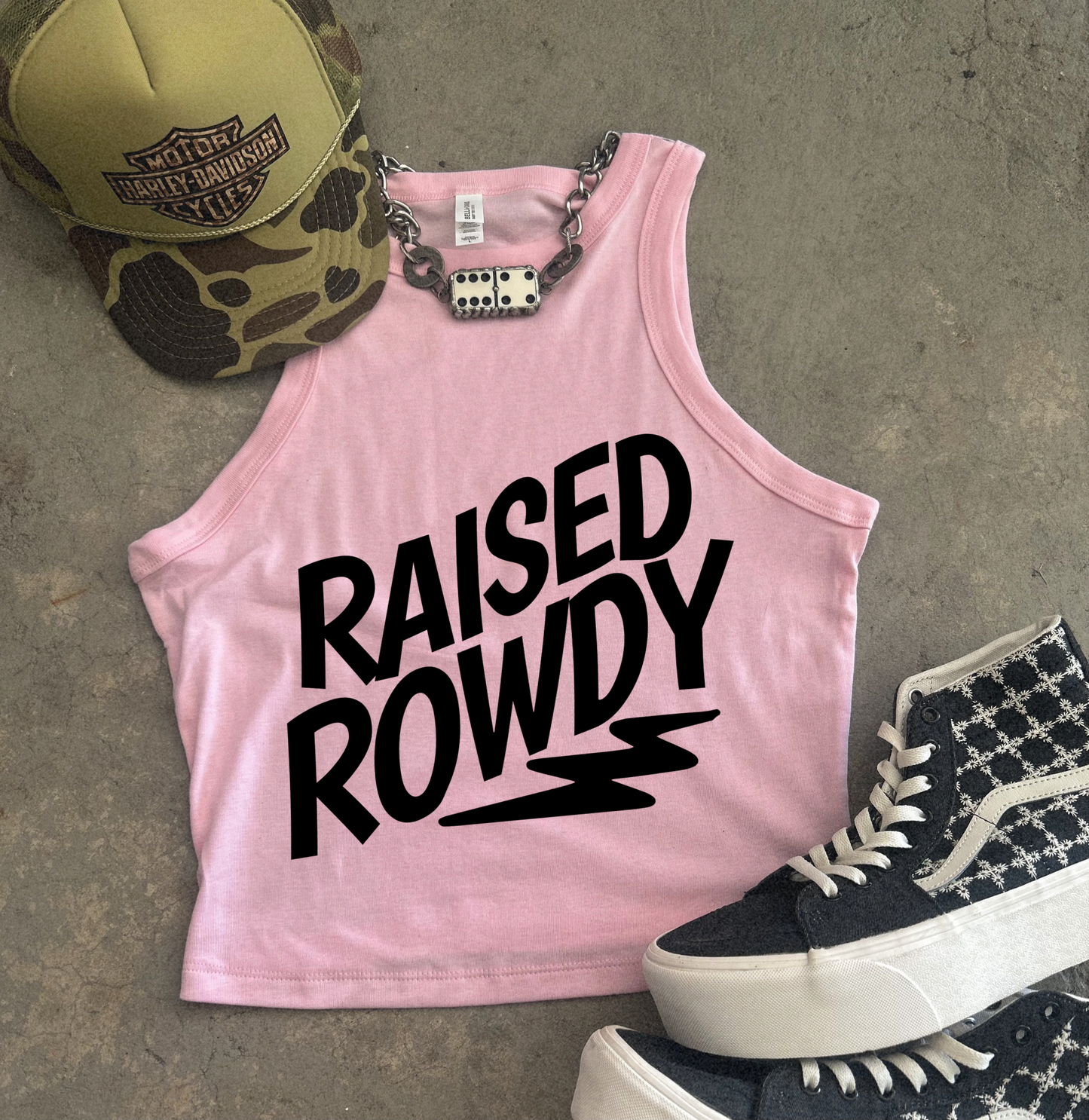 Raised Rowdy Ribbed Racer Tank