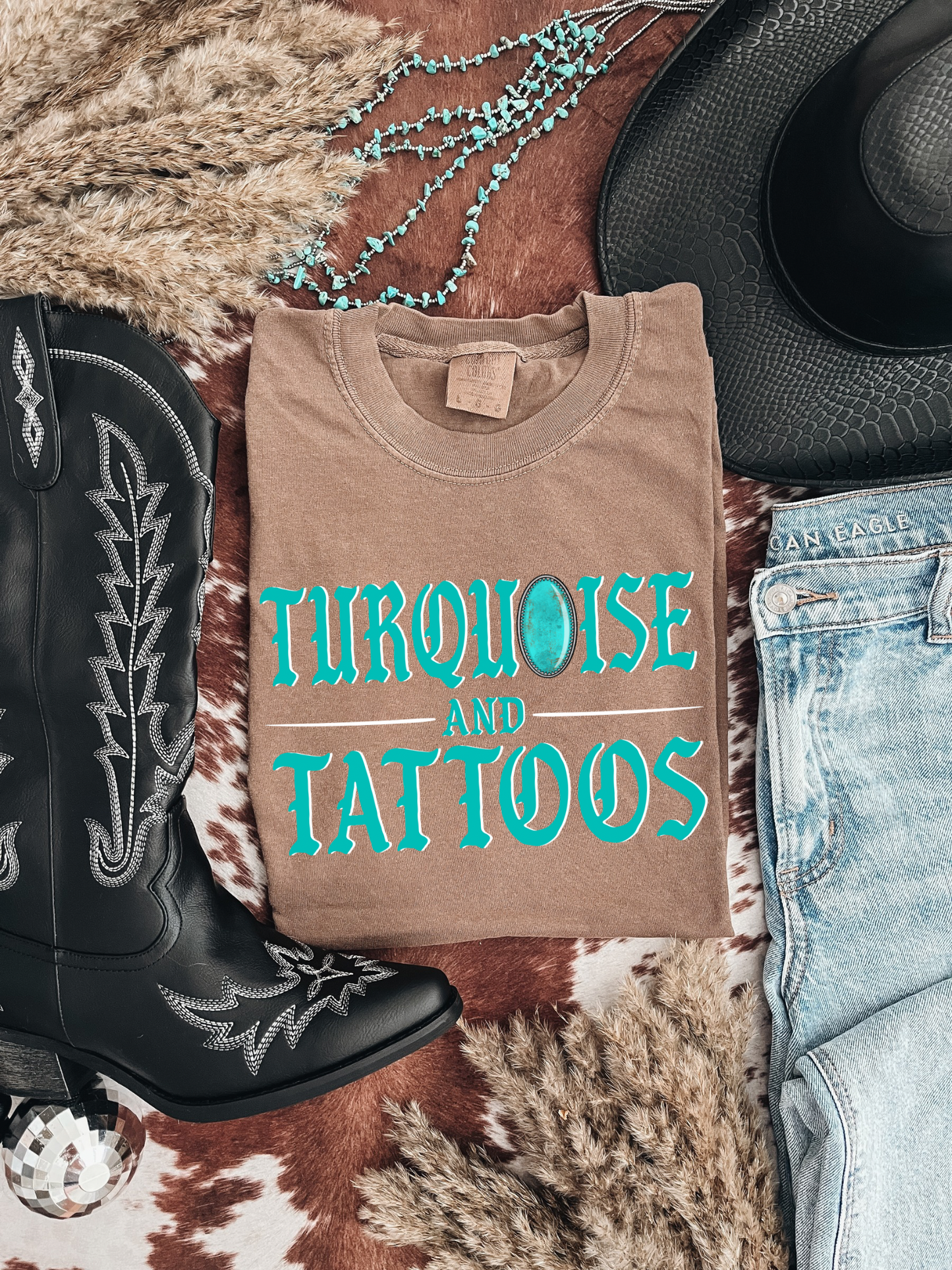 Turquoise and tattoos Tee