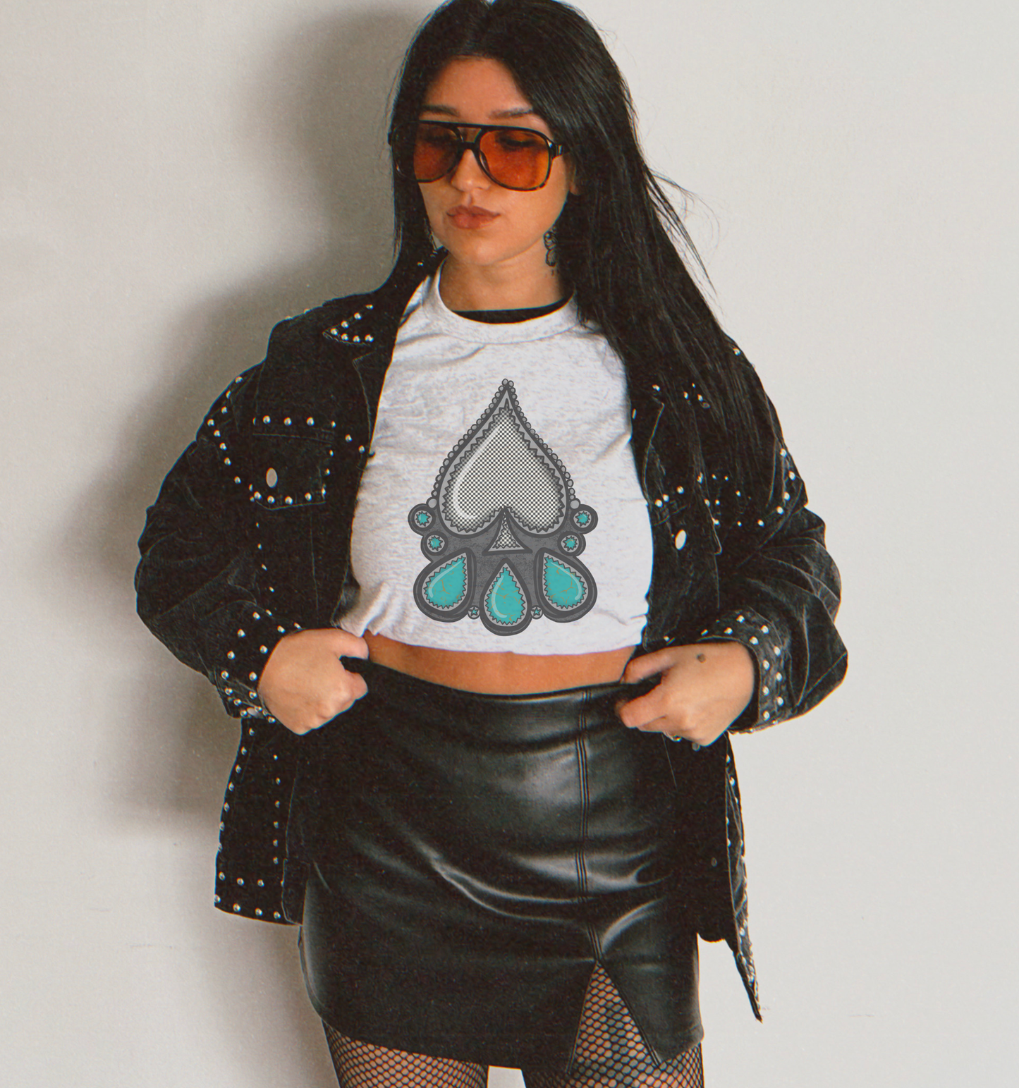 Turq Checkered Spade