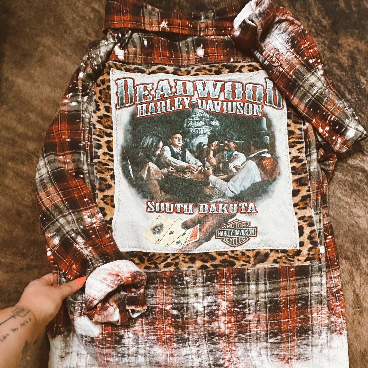 2013 Harley Upcycle Bleached Flannel size 3x