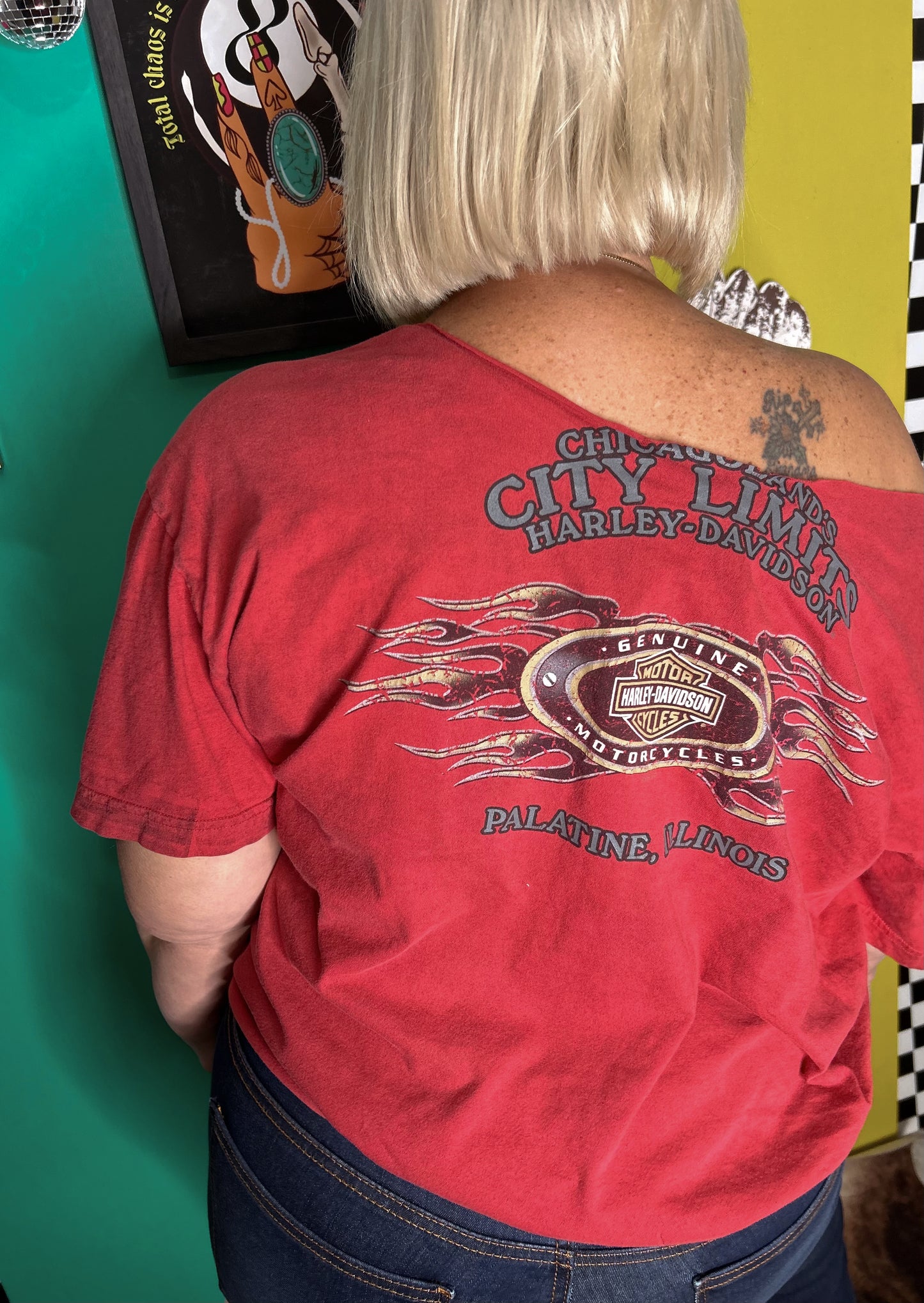 2009 Off shoulder Harley tee-size 2x/3x