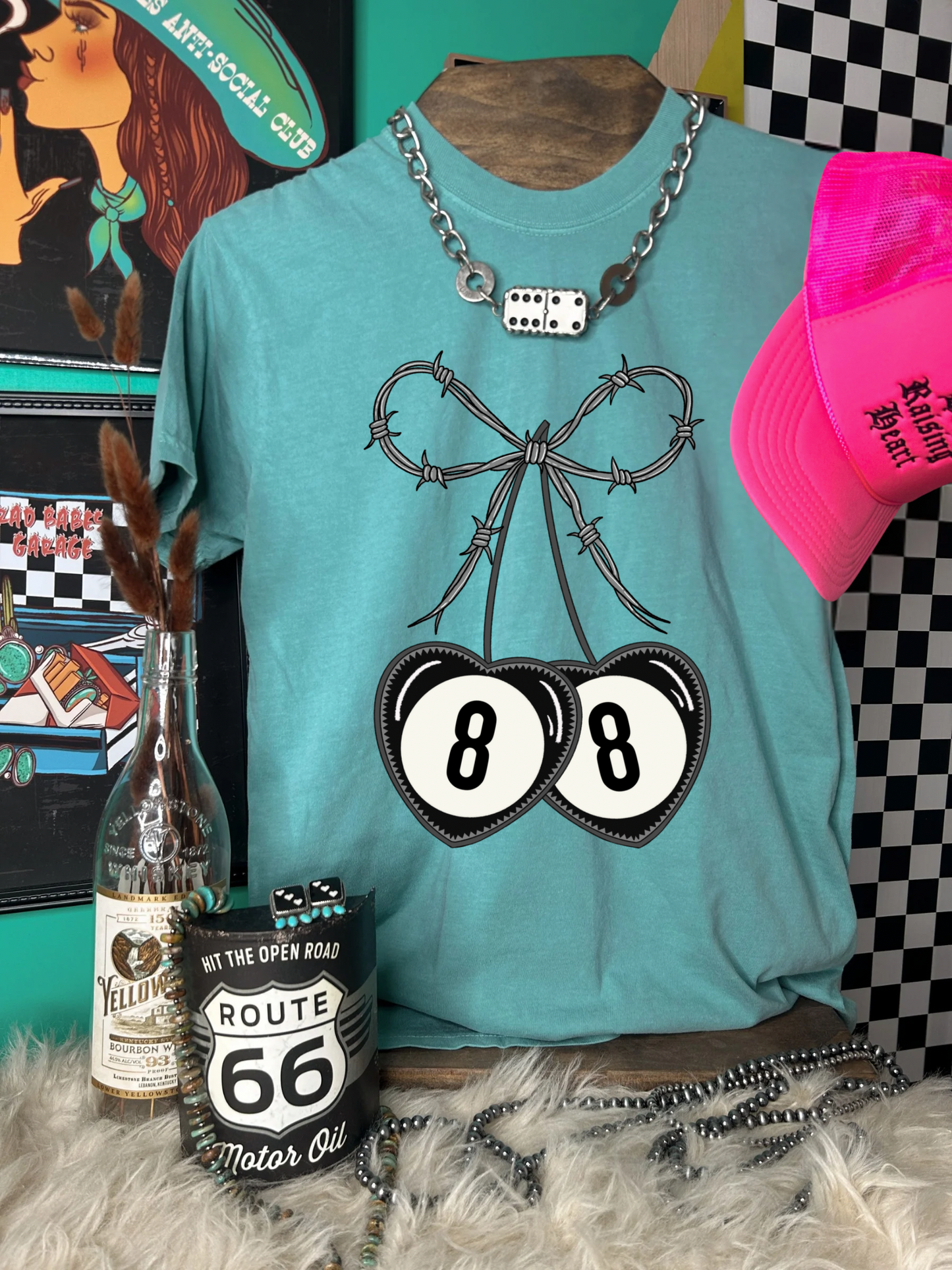Barbed wire Cherry Tee