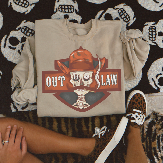 Outlaw cowboy sublimation Crew
