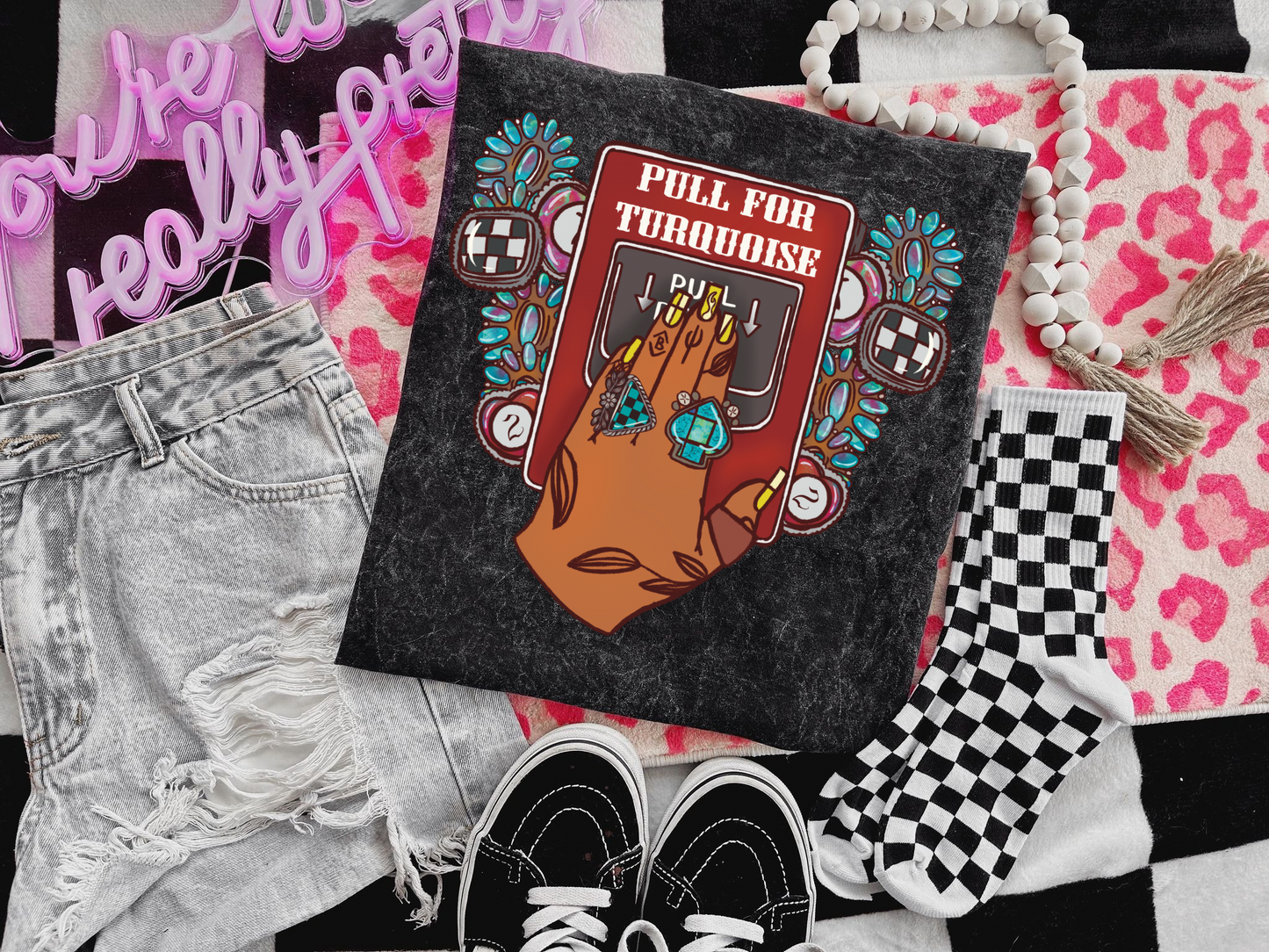 Pull for Turquoise tee