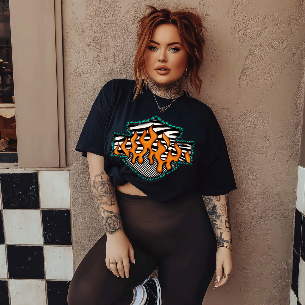 Zebra Harley tee