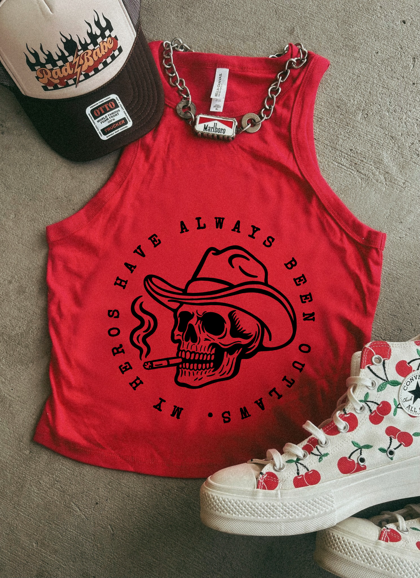 Hero’s have always been Outlaws Ribbed Racer Tank