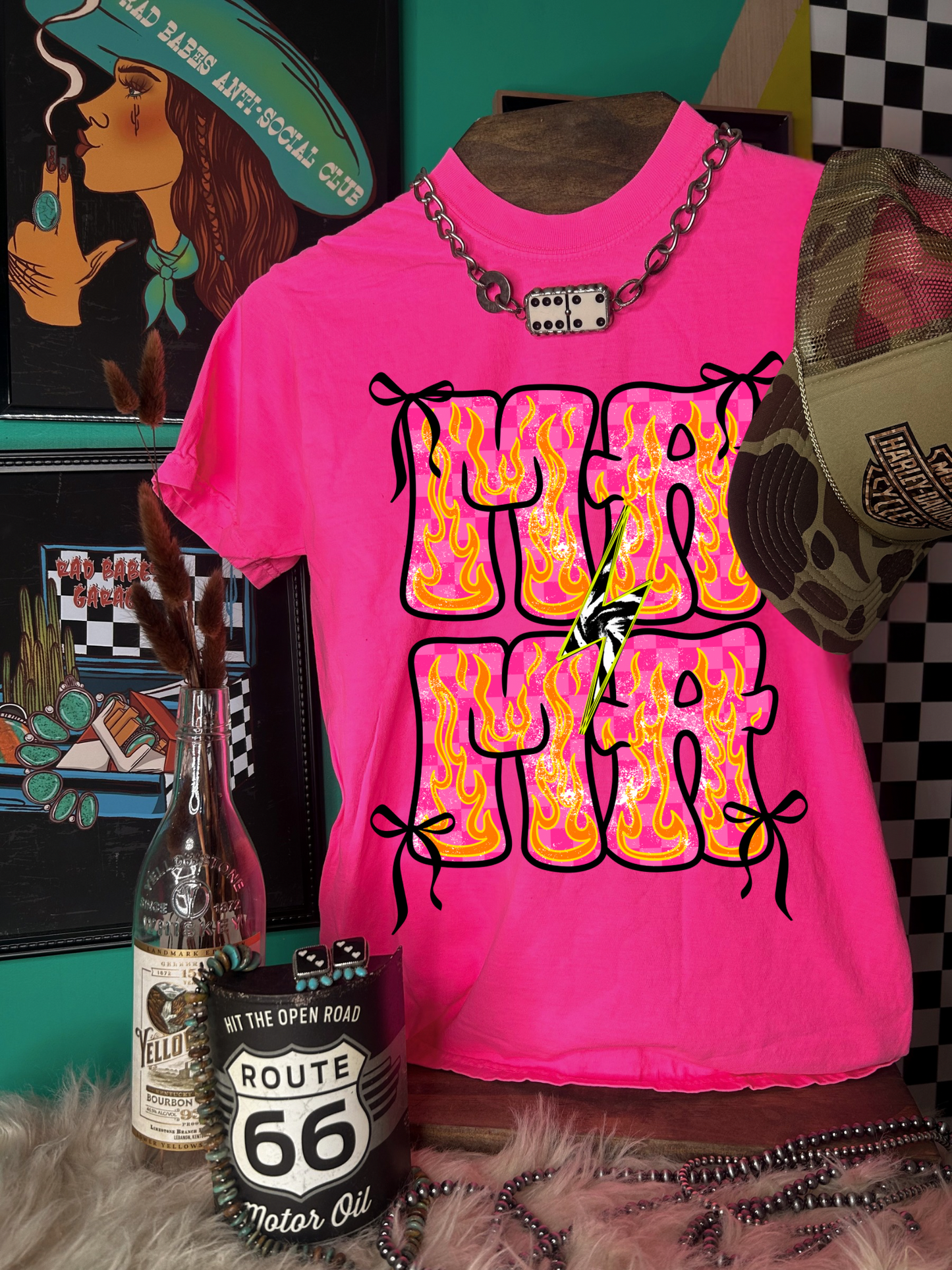 Checkered Mama Bolt Tee