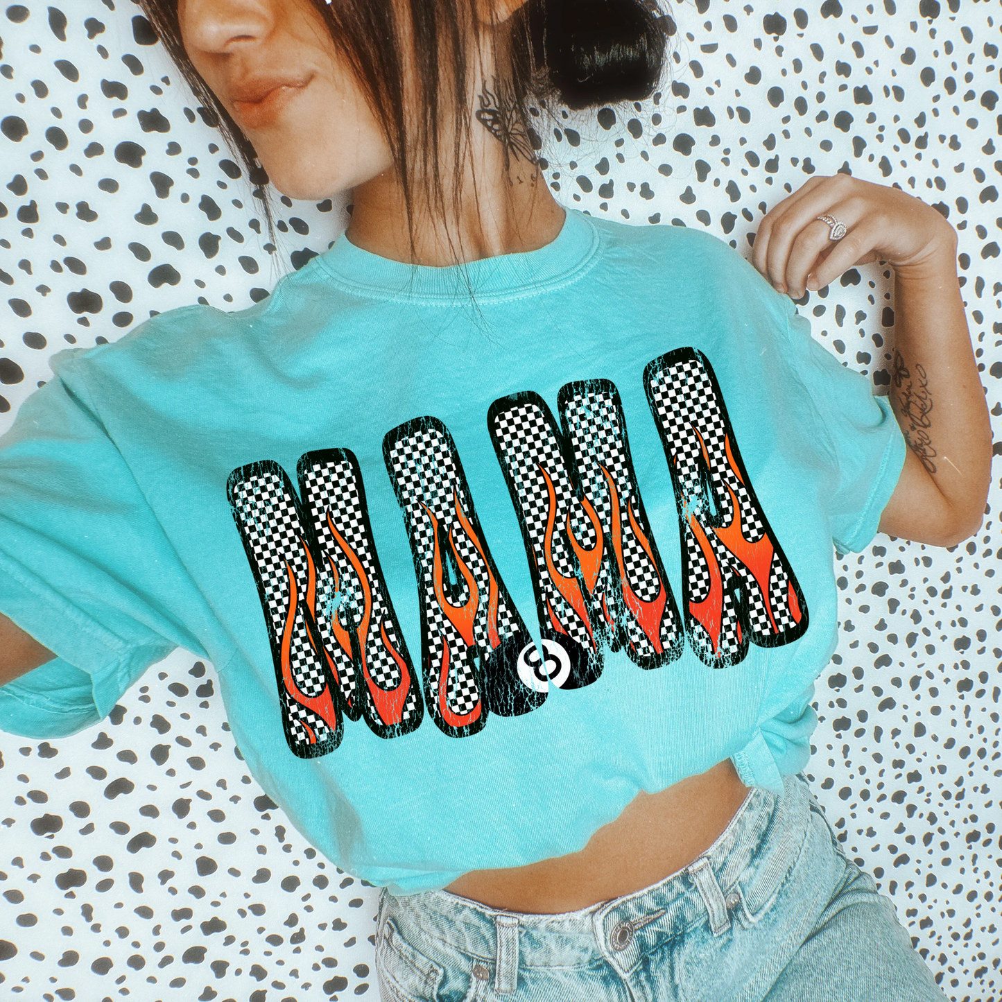 Checkered Mama Tee