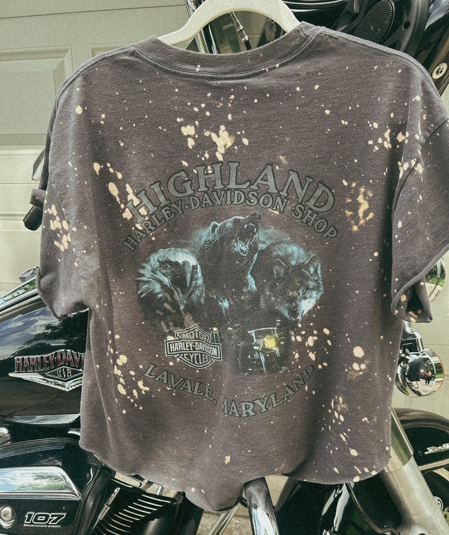 Lavale Maryland Harley Cropped tee-size Large