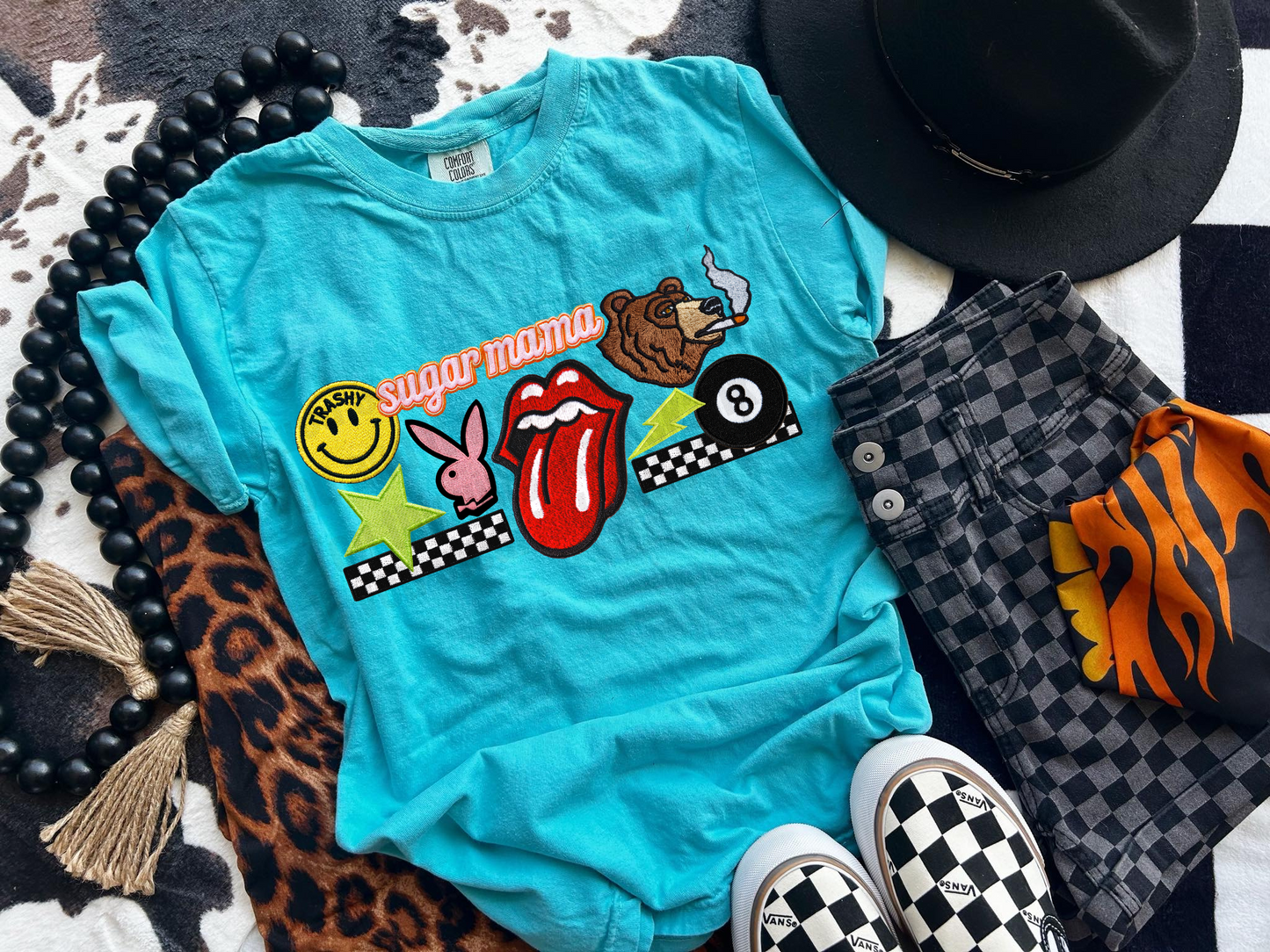 Playboy Faux patchwork tee
