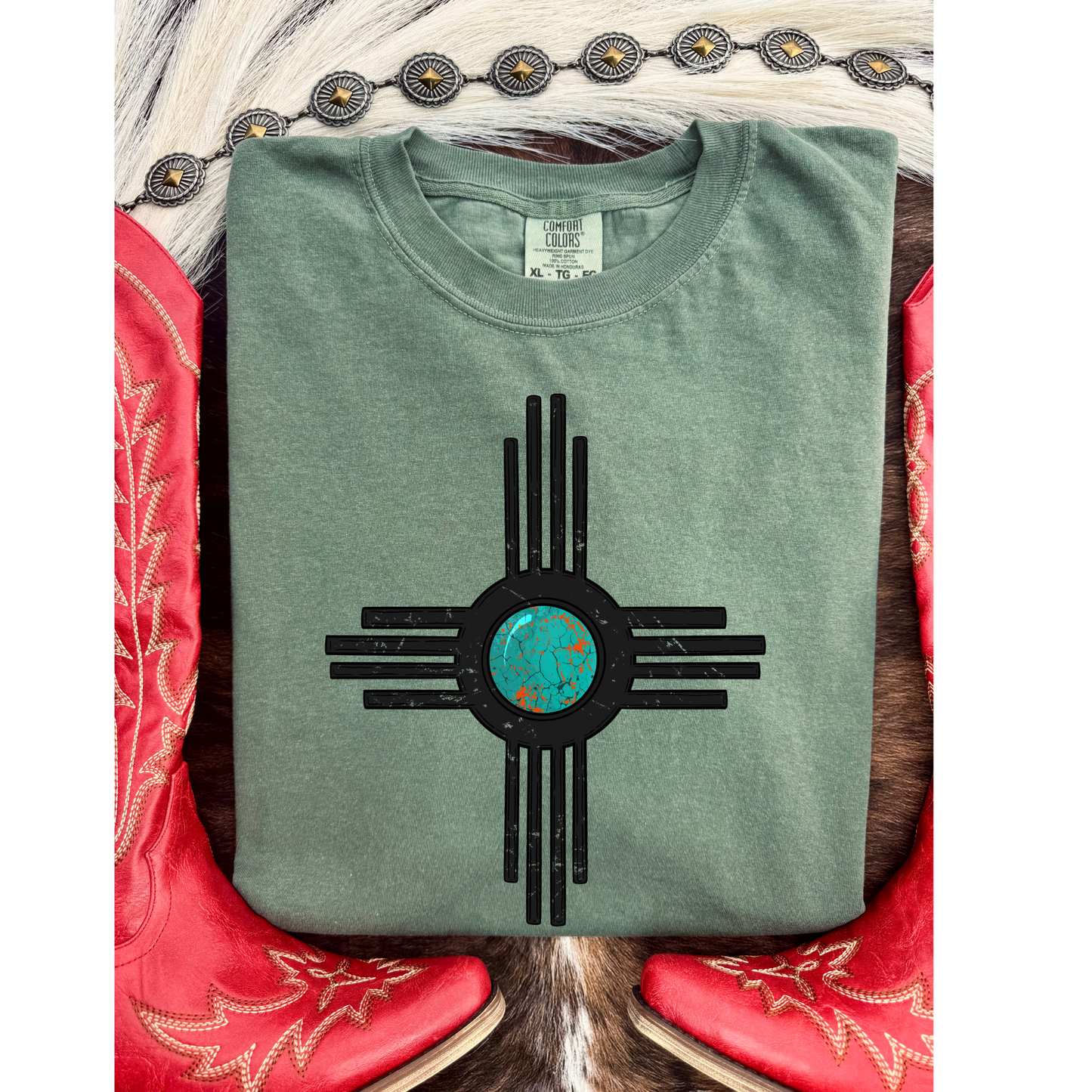 Turquoise Zia Tee