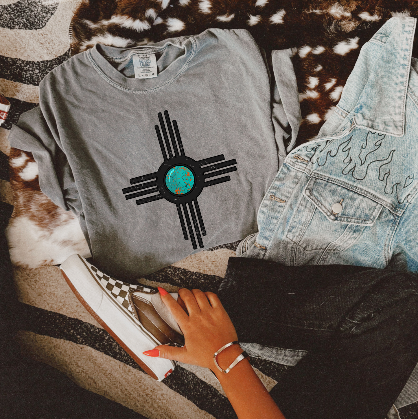 Turquoise Zia Tee