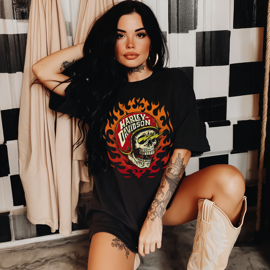 HD Flamin Skull Tee