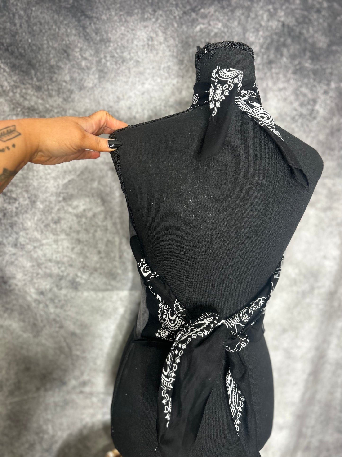 Harley Upcycled bandana top-size S/M
