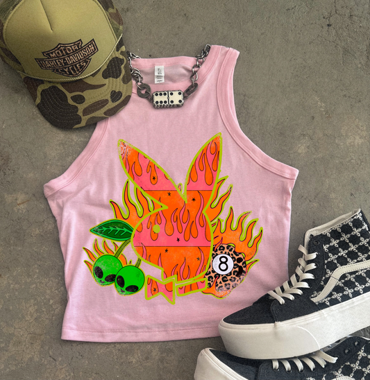 Neon PB Ribbed Racer Tank