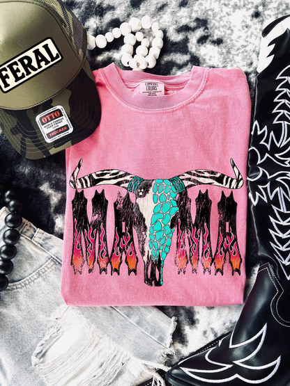 Flaming Mama Bullskulk Tee