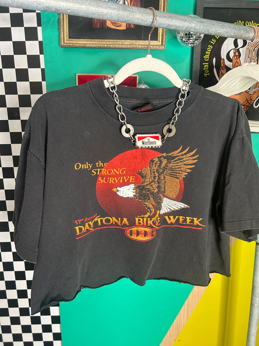 Vintage 1993 Daytona Bike week cropped tee-size Large