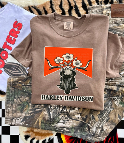 Floral Harley tee
