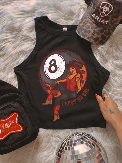 Trust No One Ribbed Racer Tank