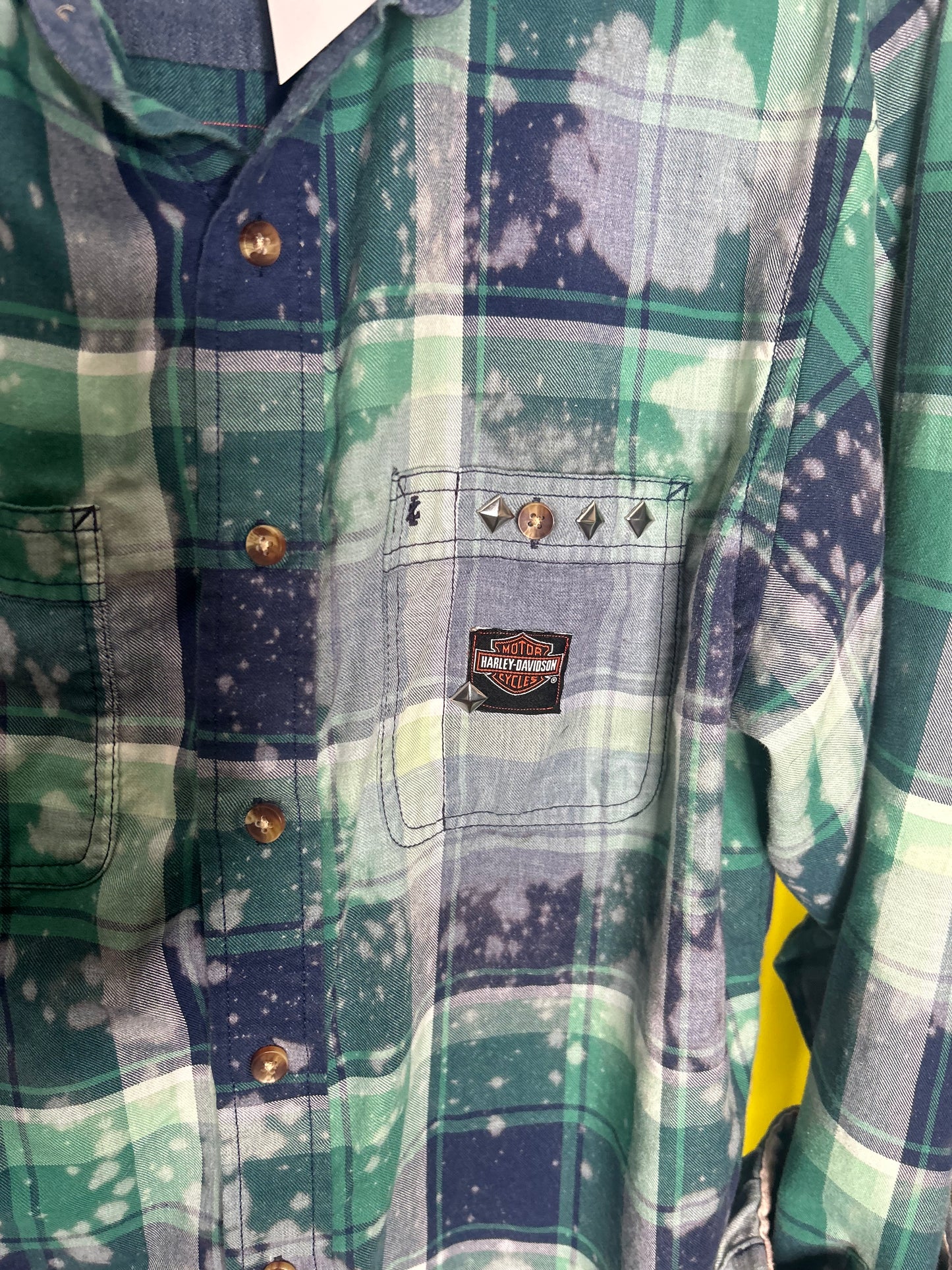 Harley Upcycled Flannel -size Tall large