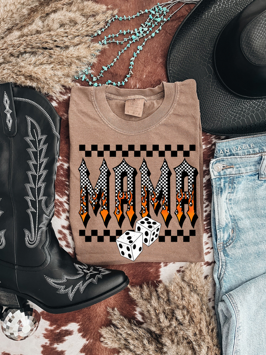 Checkered Mama Tee