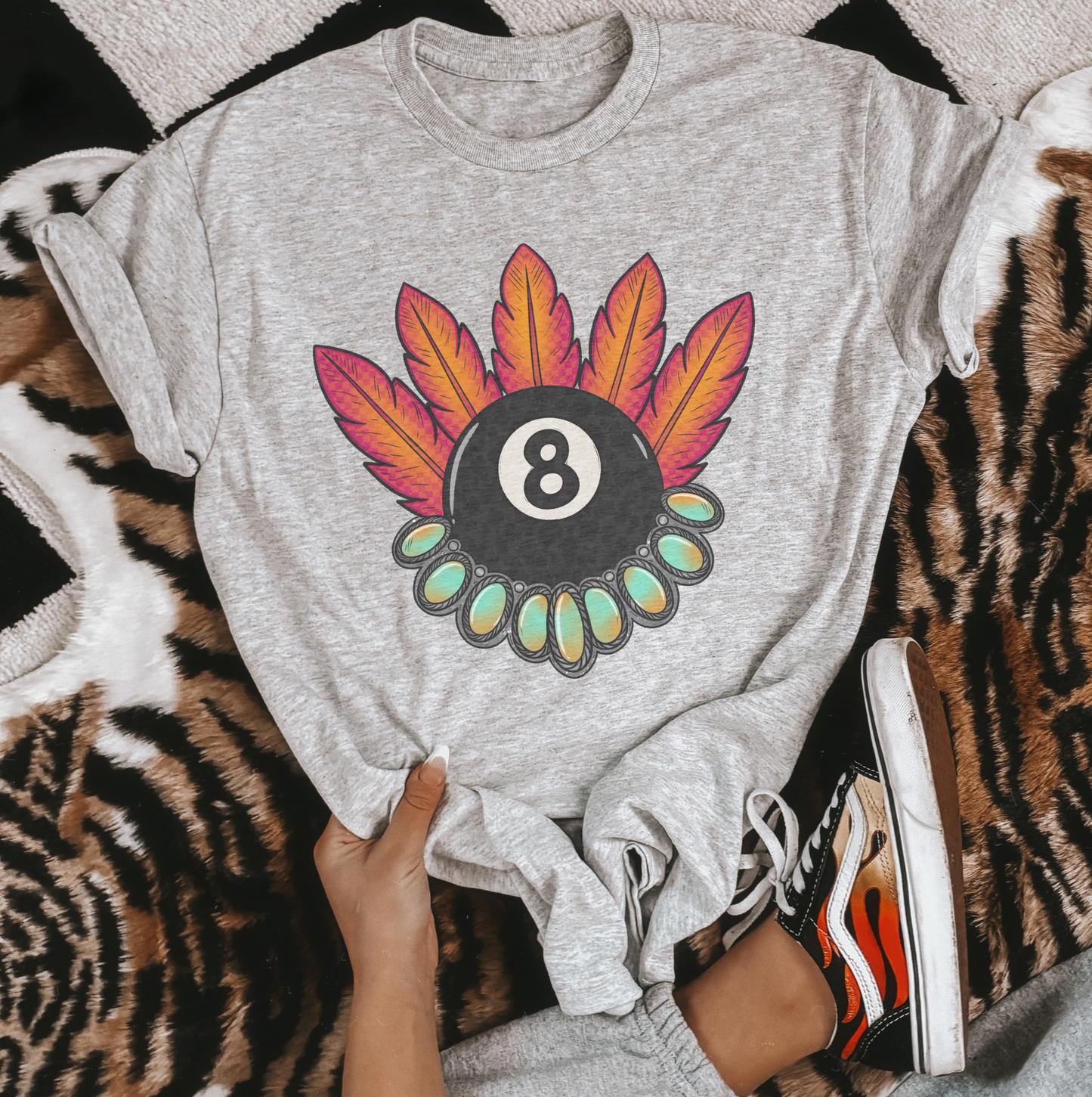 Feathered 8 ball Sublimation Tee