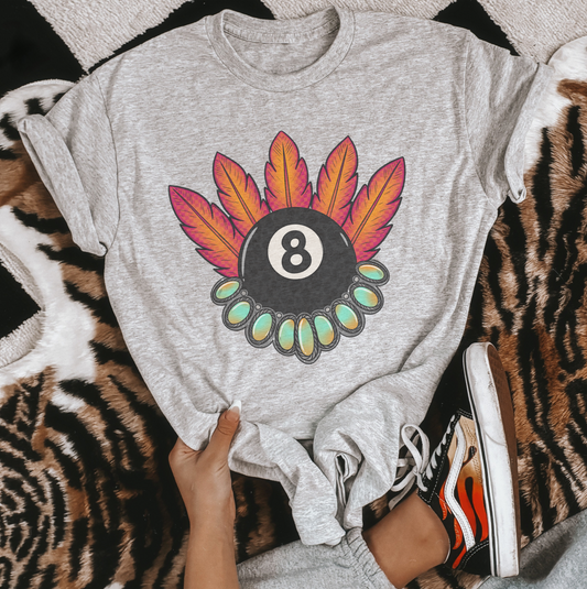 Feathered 8 ball Sublimation Tee