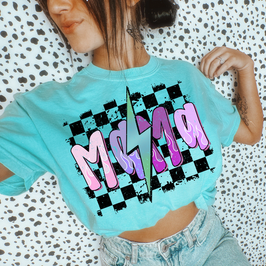 Checkered Mama Tee