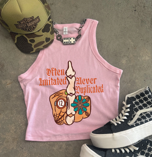 Never Duplicated Ribbed Racer Tank
