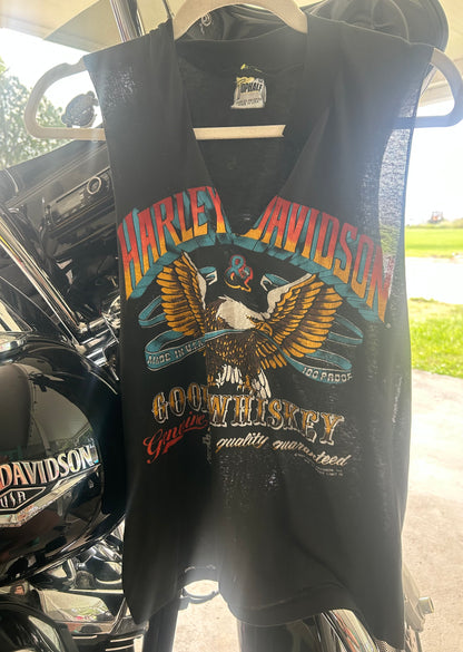 **Super vintage** 1987 Harley Heavily distressed muscle tank-size medium