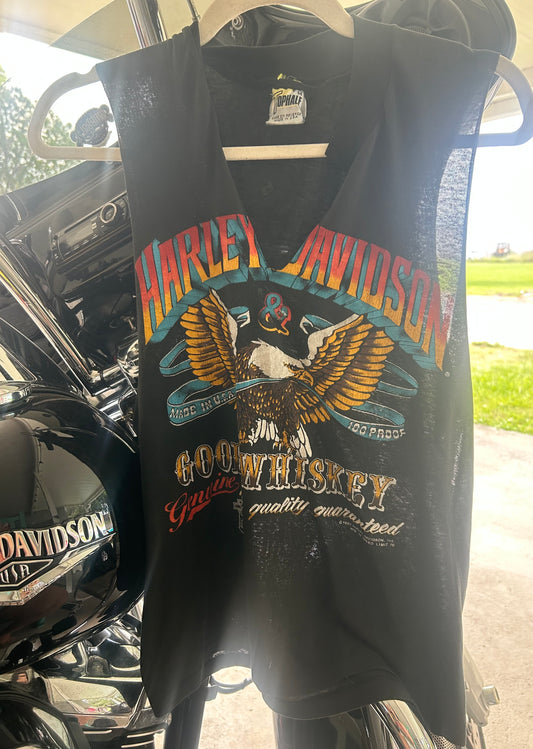 **Super vintage** 1987 Harley Heavily distressed muscle tank-size medium